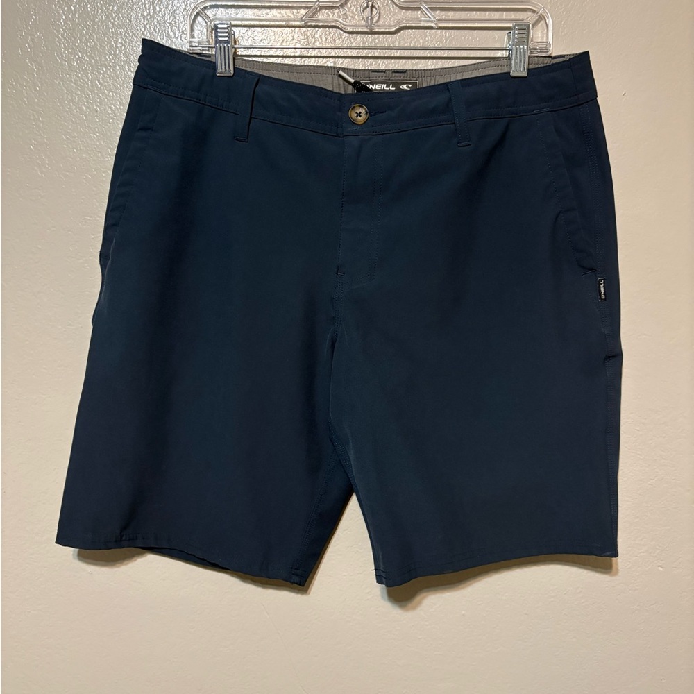 O'Neill Men's Dark Navy‎ Flat Front Performance Shorts Size 34